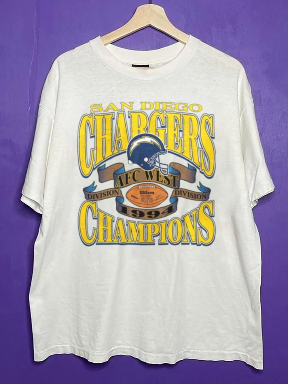 Vintage San Diego Chargers 1994 AFC West Champions Football T-Shirt, NFL Shirt